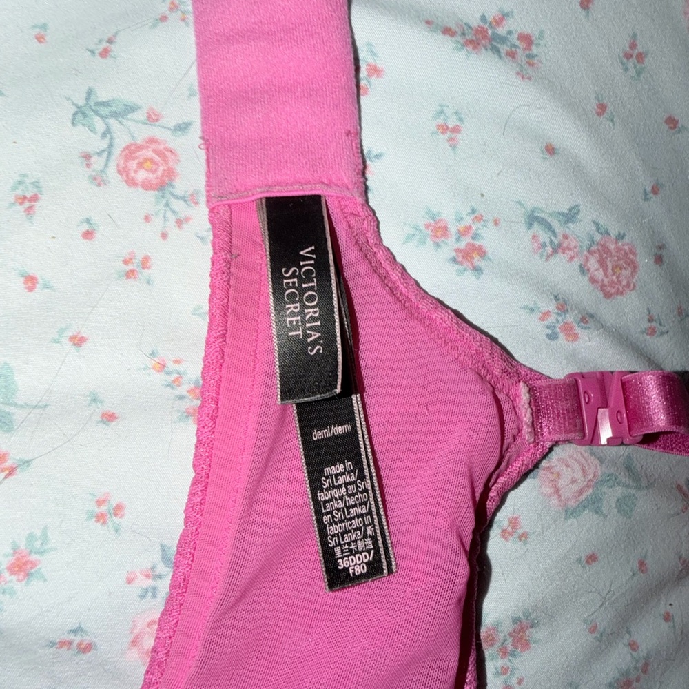 VS Fuchsia Lace-Detail Demi Bra - Women's Intimates - Picture 6 of 7